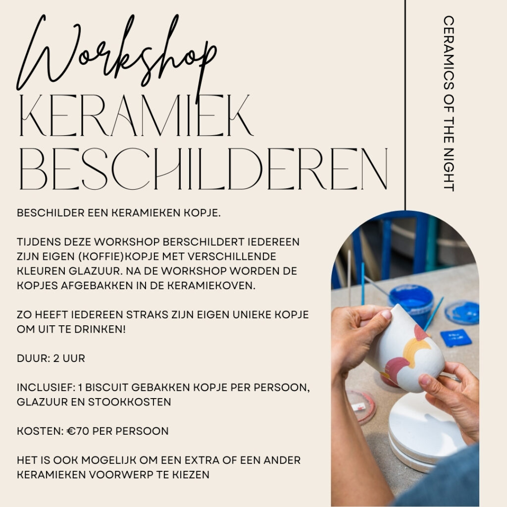 Keramiek workshop voor bedrijven keramiek kopjes koffiekopjes beschilderen met glazuur